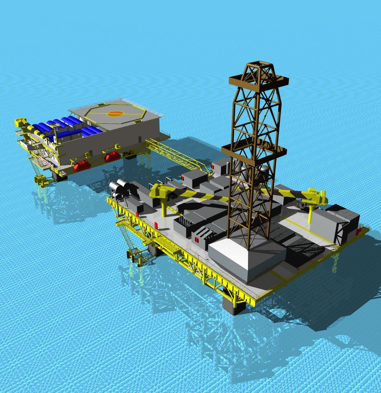 3D-модель морской стационарной платформы на структуре Геленджикская