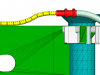 Вывод кабеля из кабельного канала на палубу опорного блока. 3D модель